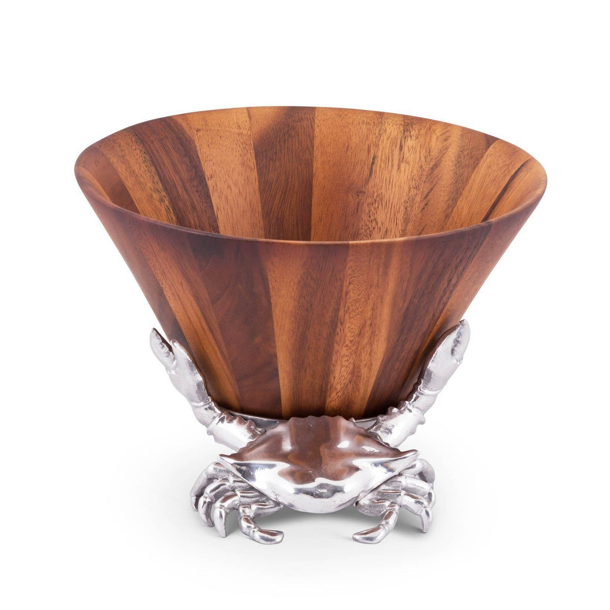 Arthur Court Sea and Shore Crab Wood Tall Salad Bowl