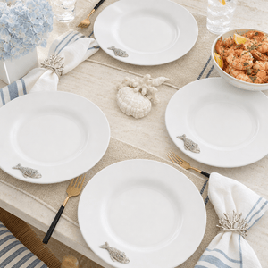 Arthur Court Sea and Shore Fish Melamine Lunch Plates - Set of 4