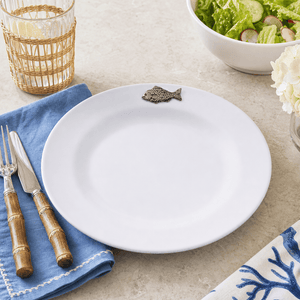 Arthur Court Sea and Shore Fish Melamine Lunch Plates - Set of 4
