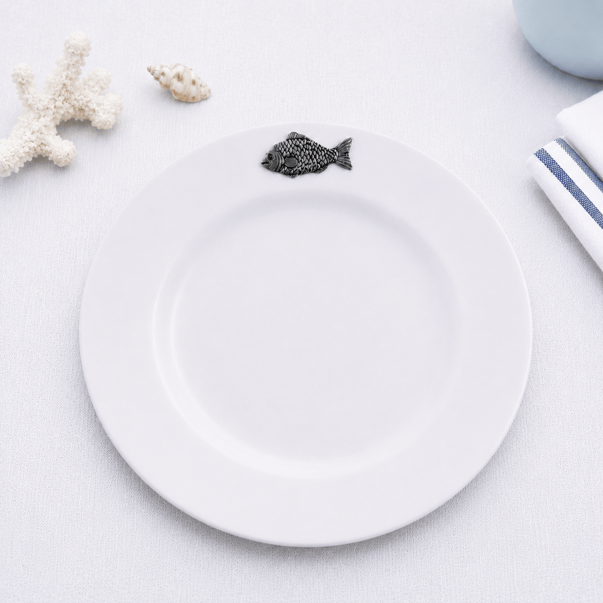 Arthur Court Sea and Shore Fish Melamine Lunch Plates - Set of 4