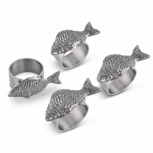 Arthur Court Sea and Shore Fish Napkin Rings - set of 4