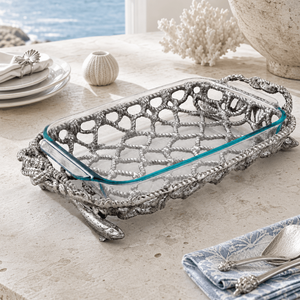 Arthur Court Sea and Shore Fish Net Casserole / Pyrex Holder