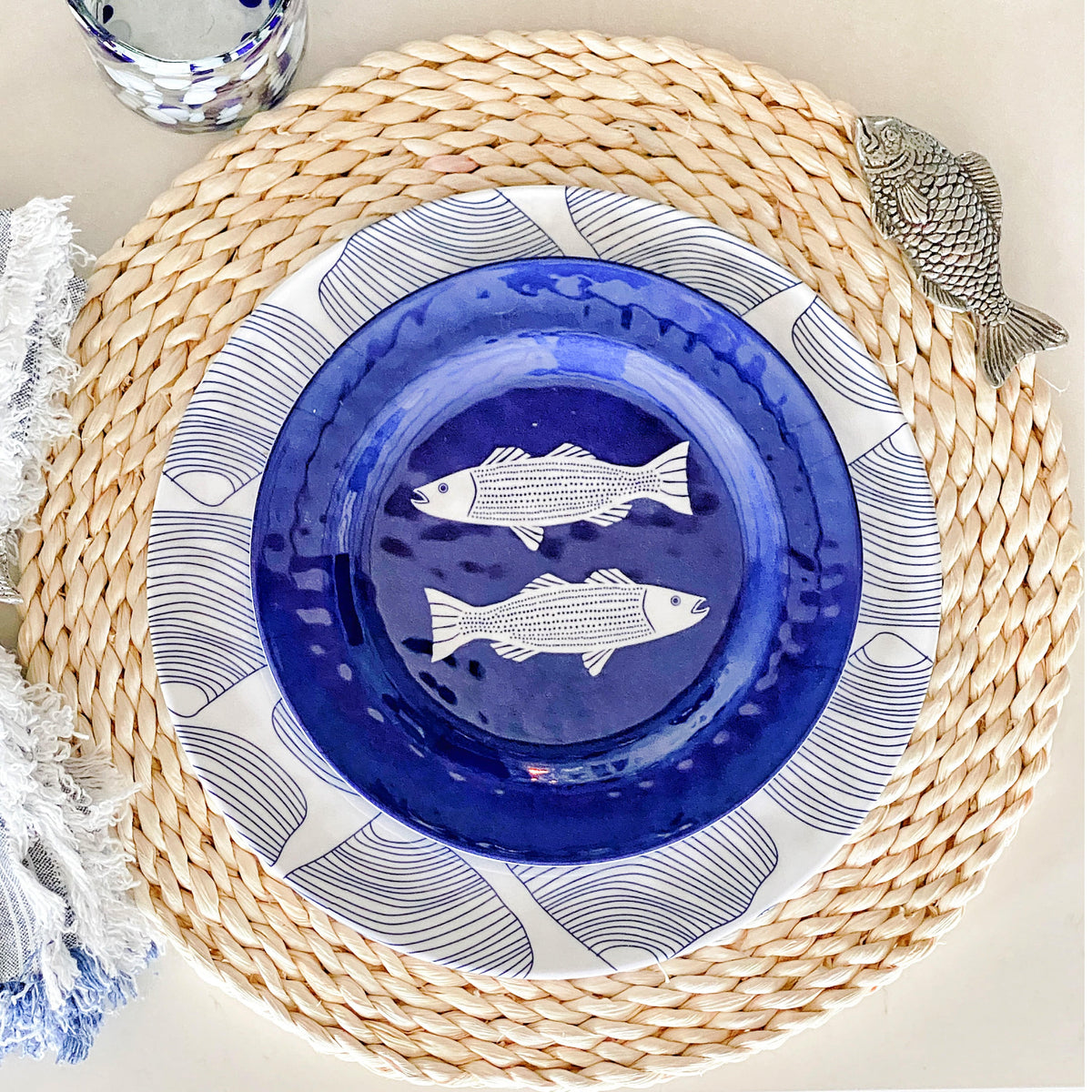 Arthur Court Sea and Shore Fish Twisted Seagrass Placemats - set of 4