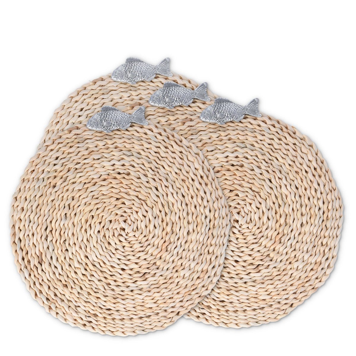 Arthur Court Sea and Shore Fish Twisted Seagrass Placemats - set of 4