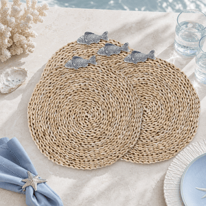 Arthur Court Sea and Shore Fish Twisted Seagrass Placemats - set of 4