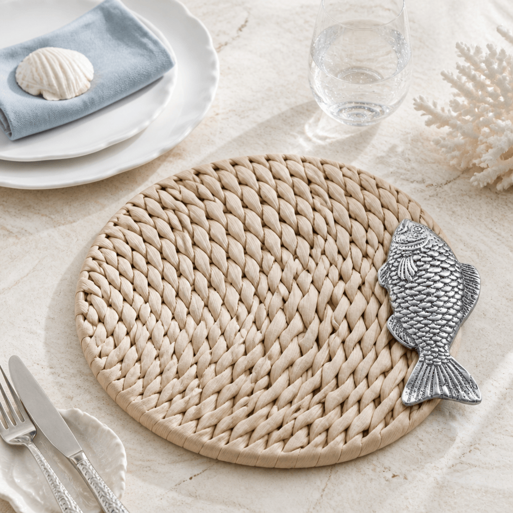 Arthur Court Sea and Shore Fish Twisted Seagrass Placemats - set of 4