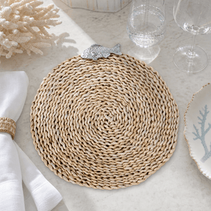 Arthur Court Sea and Shore Fish Twisted Seagrass Placemats - set of 4
