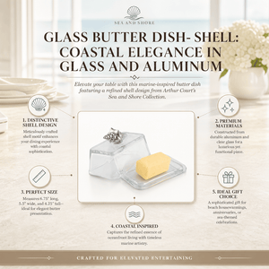 Arthur Court Sea and Shore Glass Butter Dish- Shell