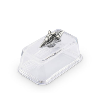 Arthur Court Sea and Shore Glass Butter Dish- Shell