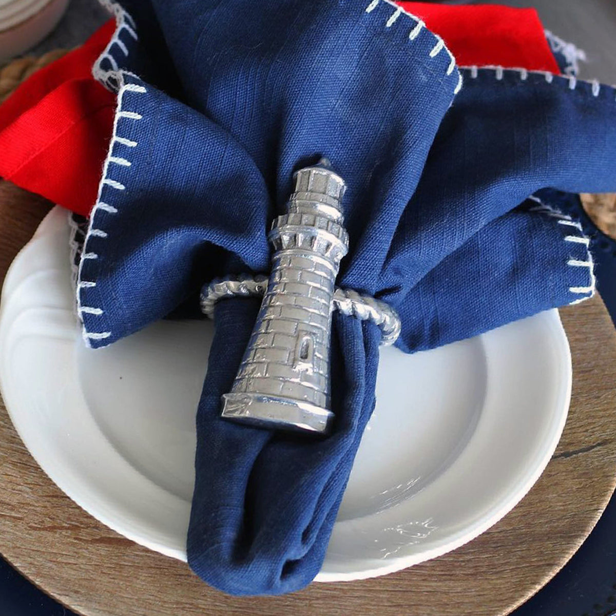 Arthur Court Sea and Shore Lighthouse Napkin Rings