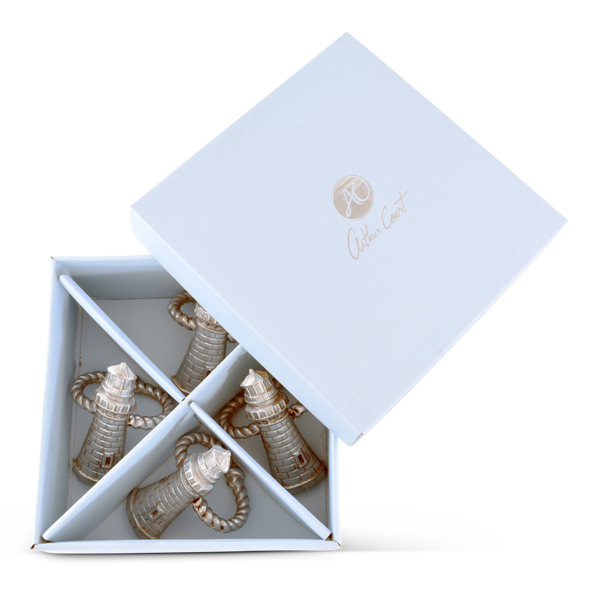 Arthur Court Sea and Shore Lighthouse Napkin Rings