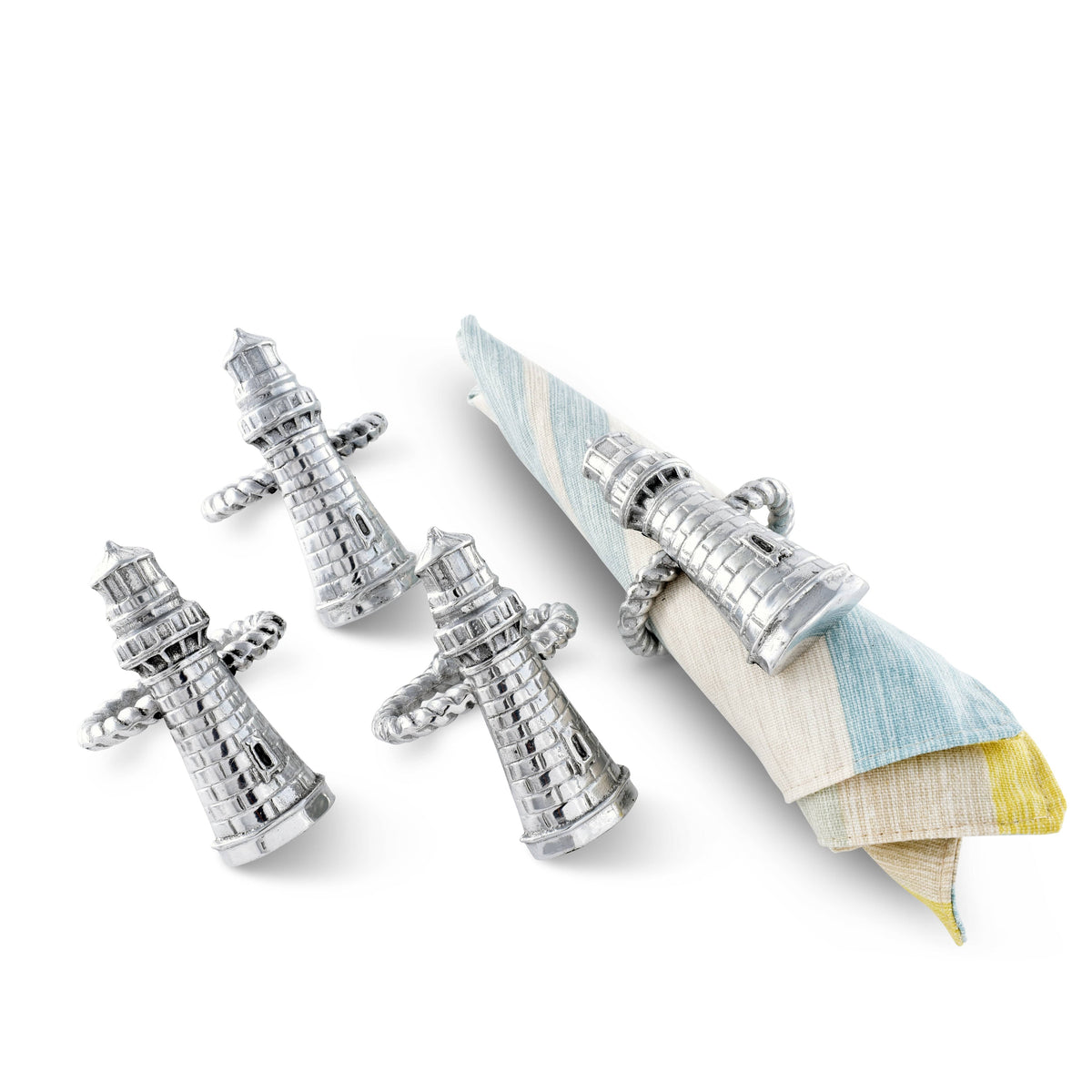 Arthur Court Sea and Shore Lighthouse Napkin Rings