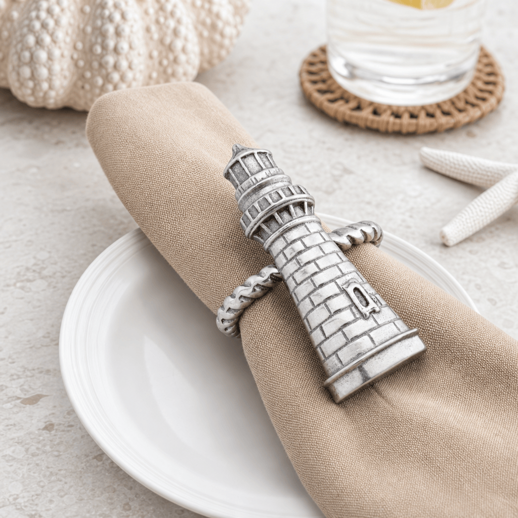 Arthur Court Sea and Shore Lighthouse Napkin Rings