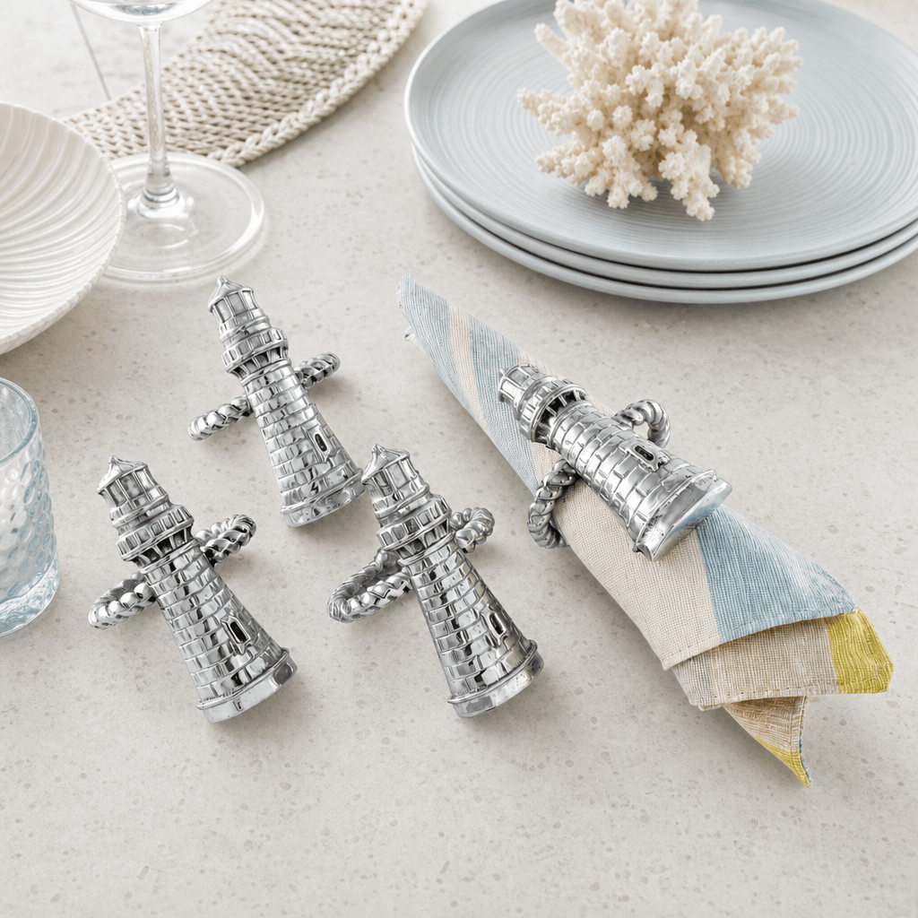 Arthur Court Sea and Shore Lighthouse Napkin Rings
