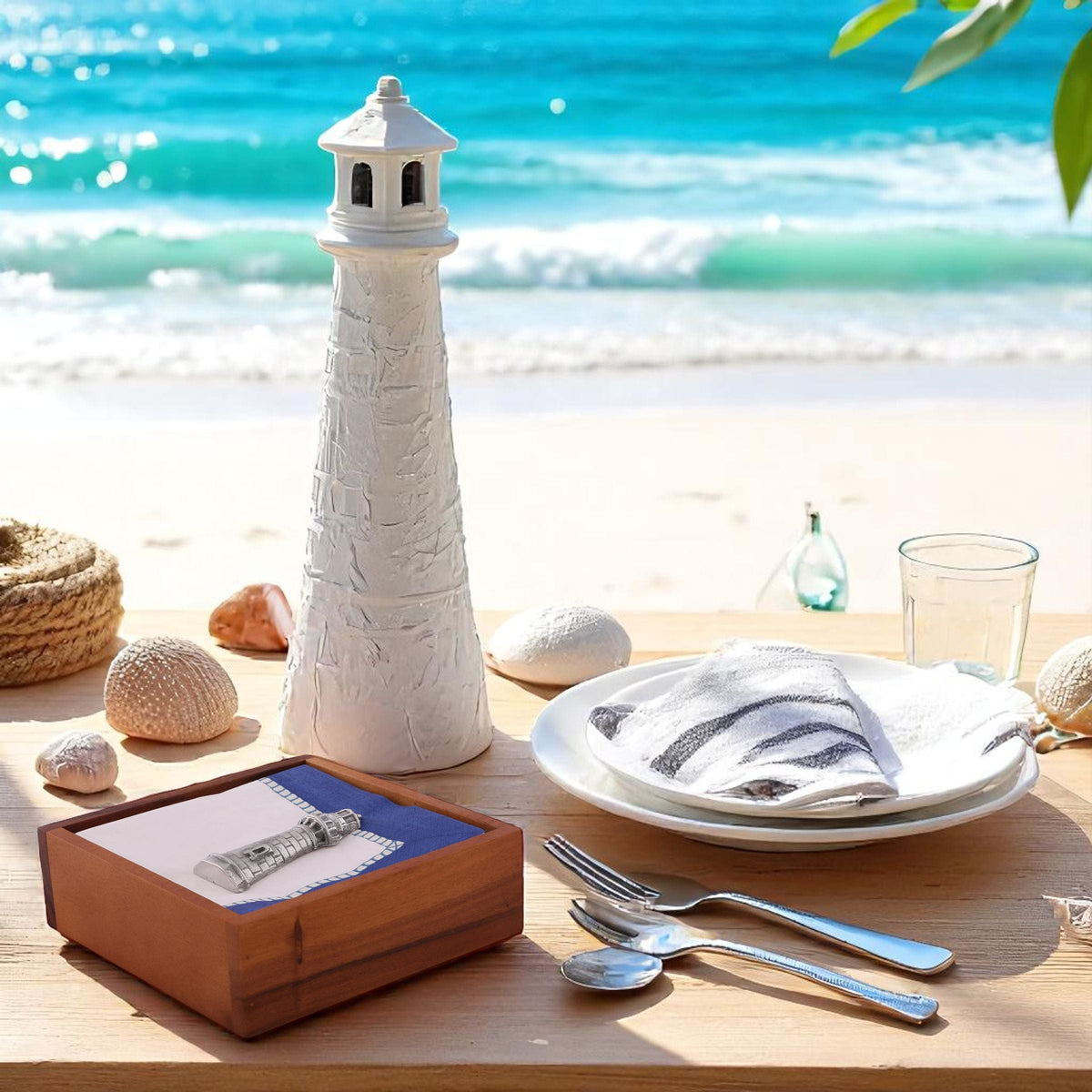 Arthur Court Sea and Shore Lighthouse Napkin Weight