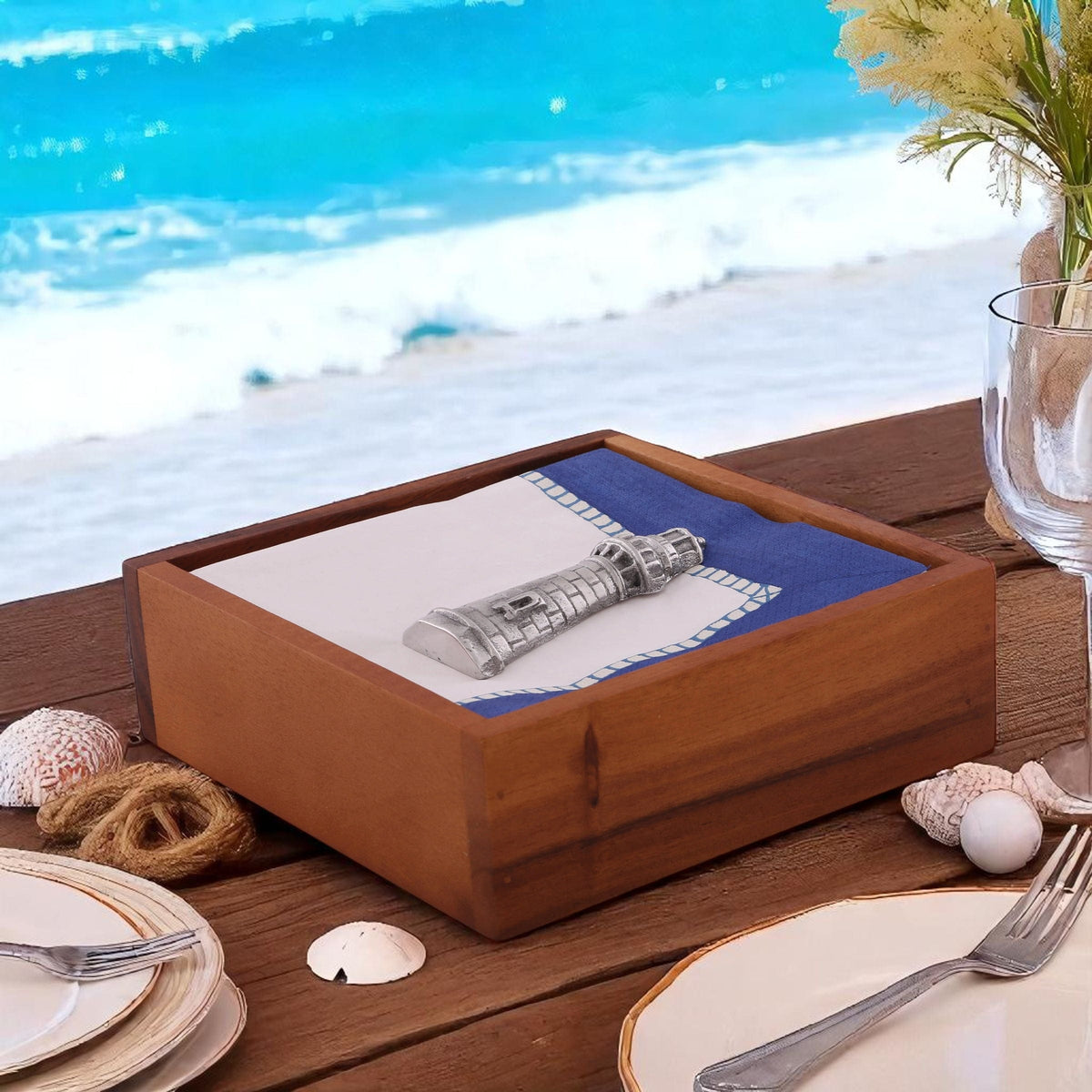 Arthur Court Sea and Shore Lighthouse Napkin Weight