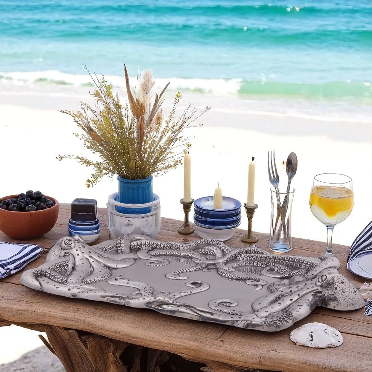 Arthur Court Sea and Shore Octopus Centerpiece Tray