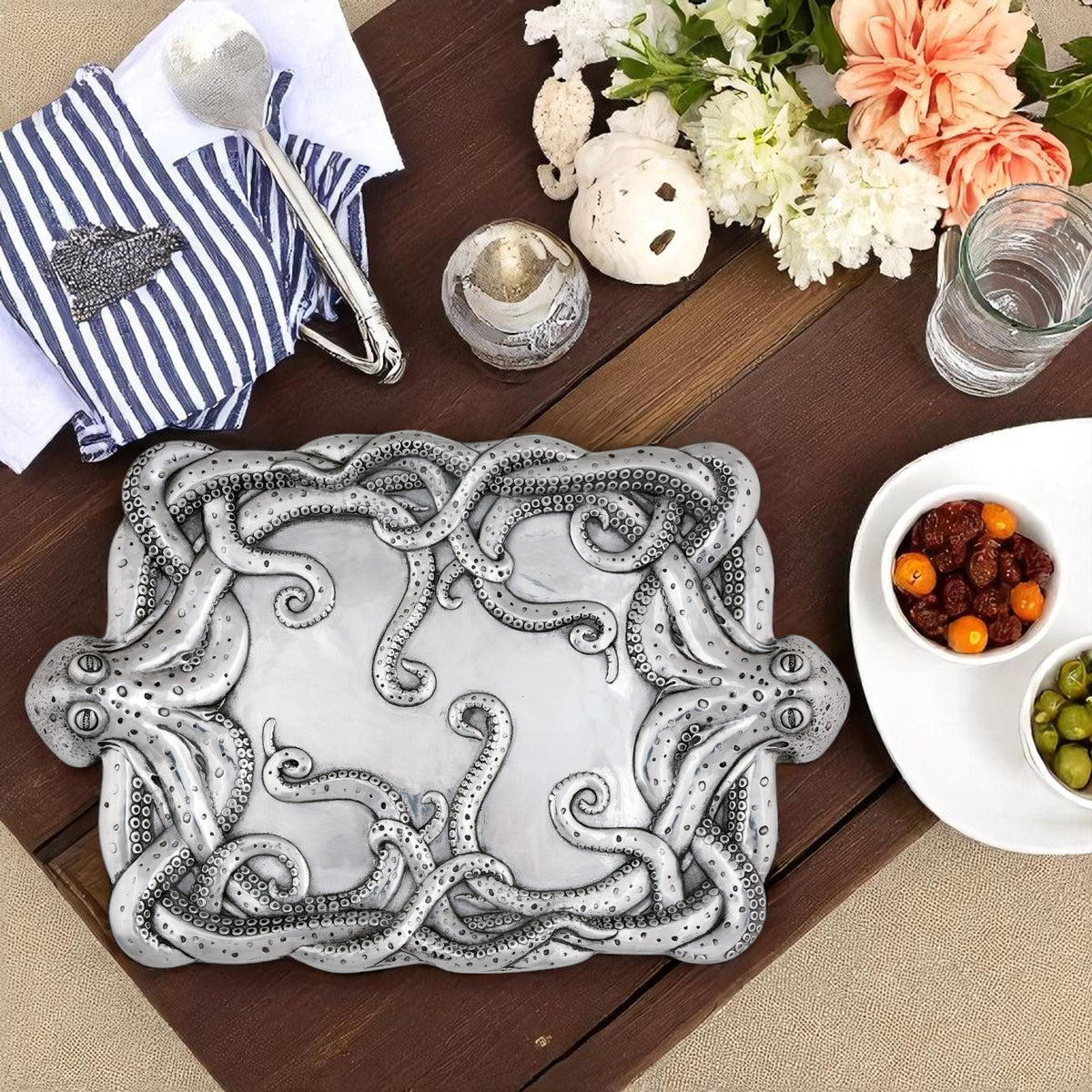 Arthur Court Sea and Shore Octopus Centerpiece Tray