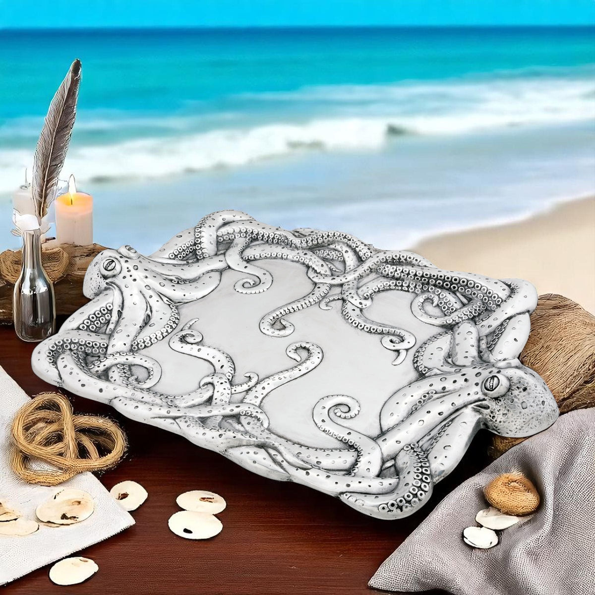 Arthur Court Sea and Shore Octopus Centerpiece Tray