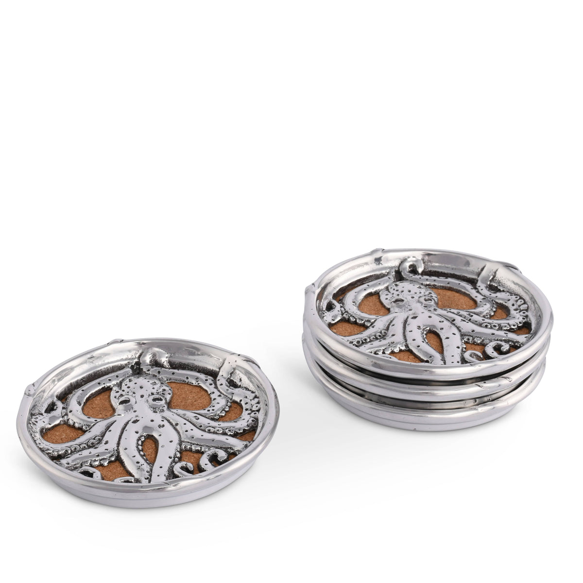 Arthur Court Sea and Shore Octopus Drink Coaster Set of 4