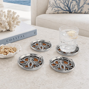 Arthur Court Sea and Shore Octopus Drink Coaster Set of 4