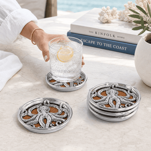 Arthur Court Sea and Shore Octopus Drink Coaster Set of 4