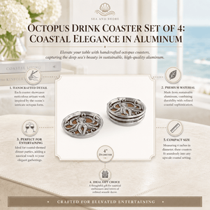 Arthur Court Sea and Shore Octopus Drink Coaster Set of 4