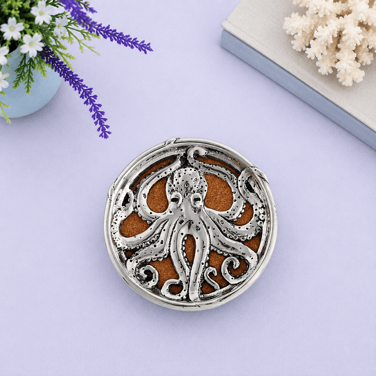Arthur Court Sea and Shore Octopus Drink Coaster Set of 4