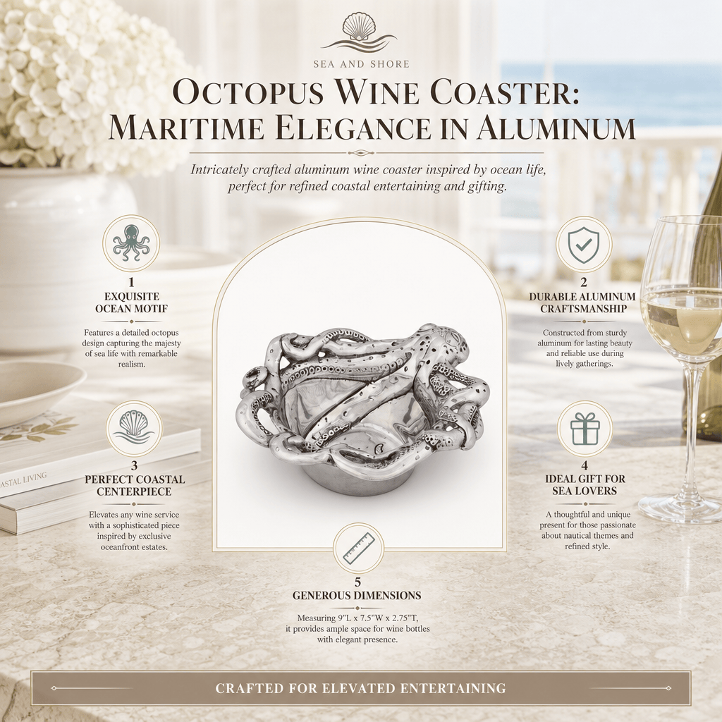 Arthur Court Sea and Shore Octopus Wine Coaster