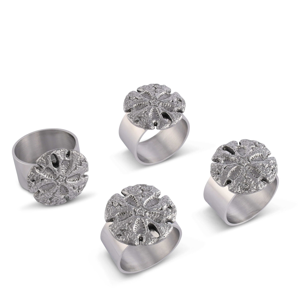 Arthur Court Sea and Shore Sand Dollar Napkin Rings - set of 4