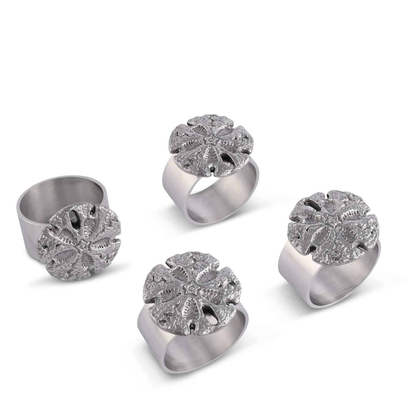 Arthur Court Sea and Shore Sand Dollar Napkin Rings - set of 4