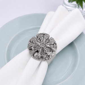 Arthur Court Sea and Shore Sand Dollar Napkin Rings - set of 4