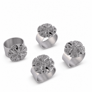Arthur Court Sea and Shore Sand Dollar Napkin Rings - set of 4