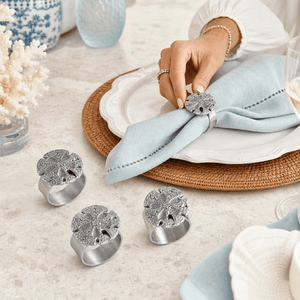 Arthur Court Sea and Shore Sand Dollar Napkin Rings - set of 4