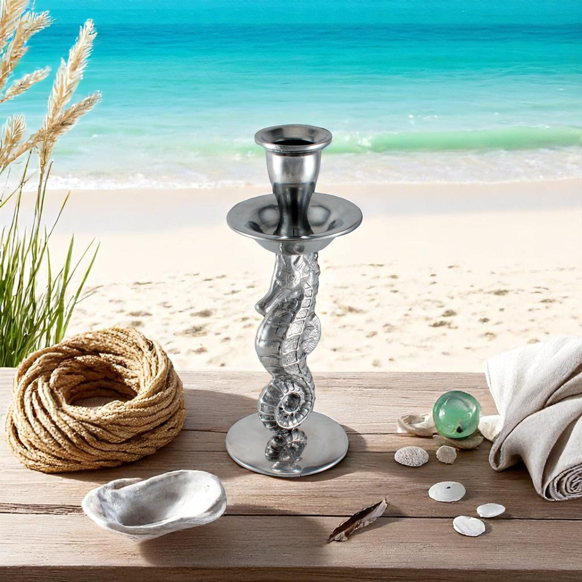 Arthur Court Sea and Shore Sea Horse Candle Holder