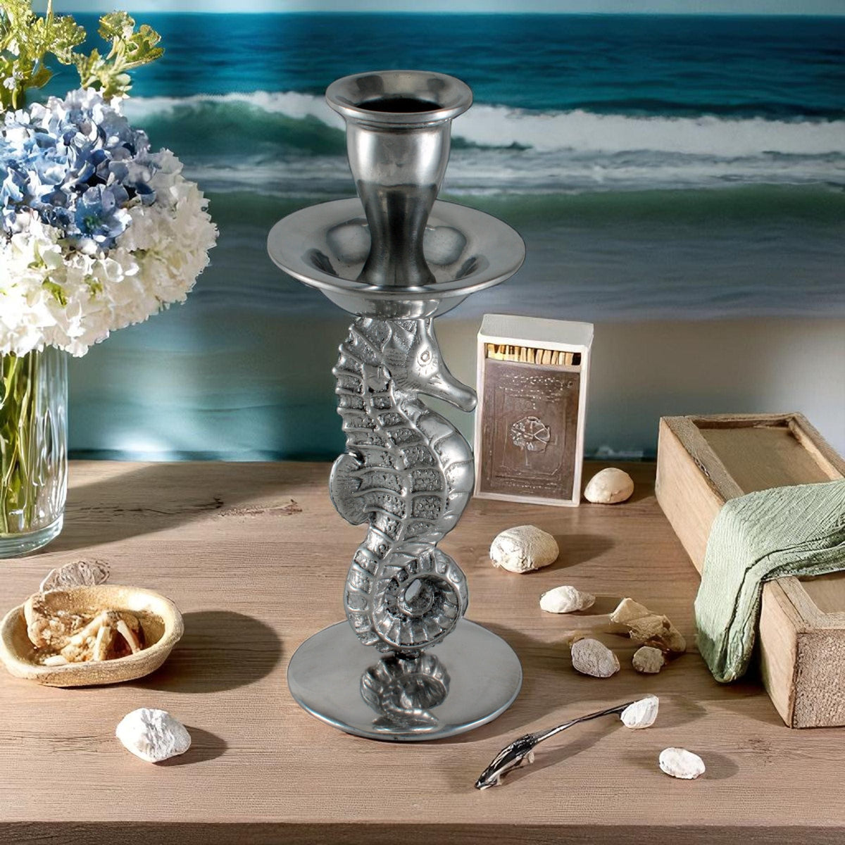 Arthur Court Sea and Shore Sea Horse Candle Holder
