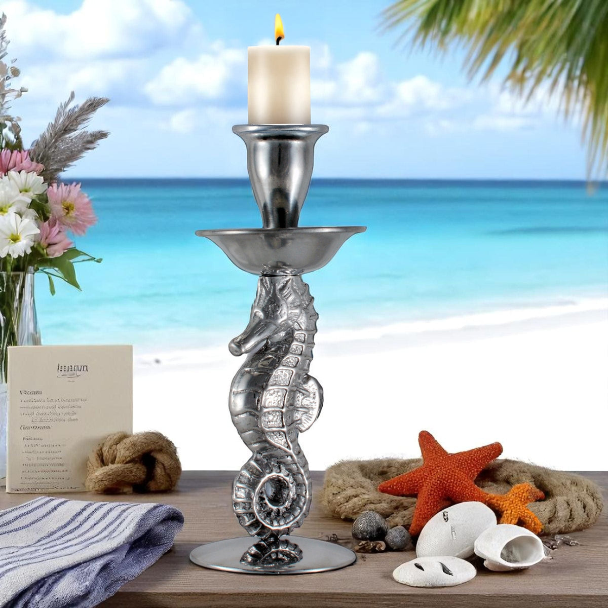 Arthur Court Sea and Shore Sea Horse Candle Holder