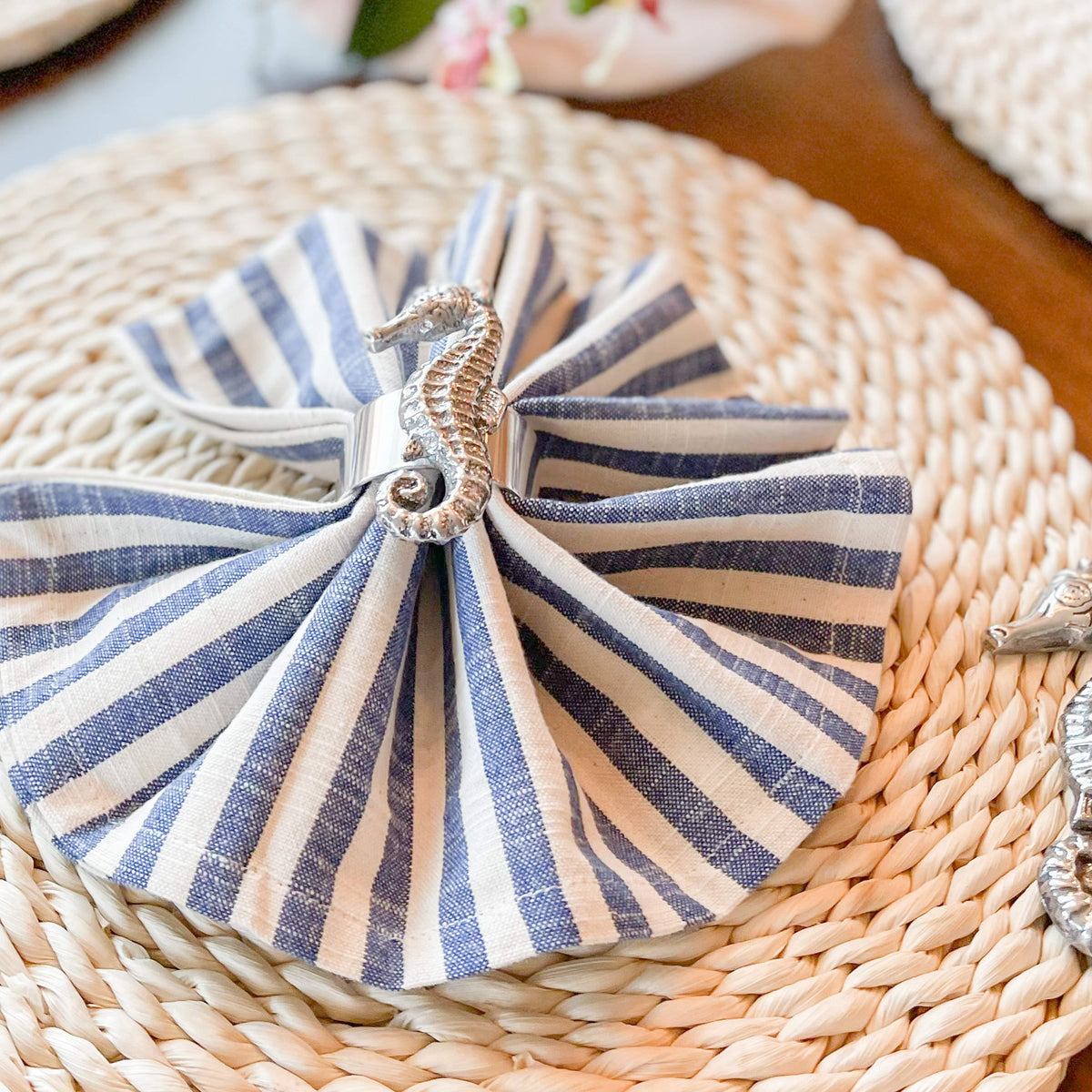 Arthur Court Sea and Shore Sea Horse Napkin Rings - set of 4