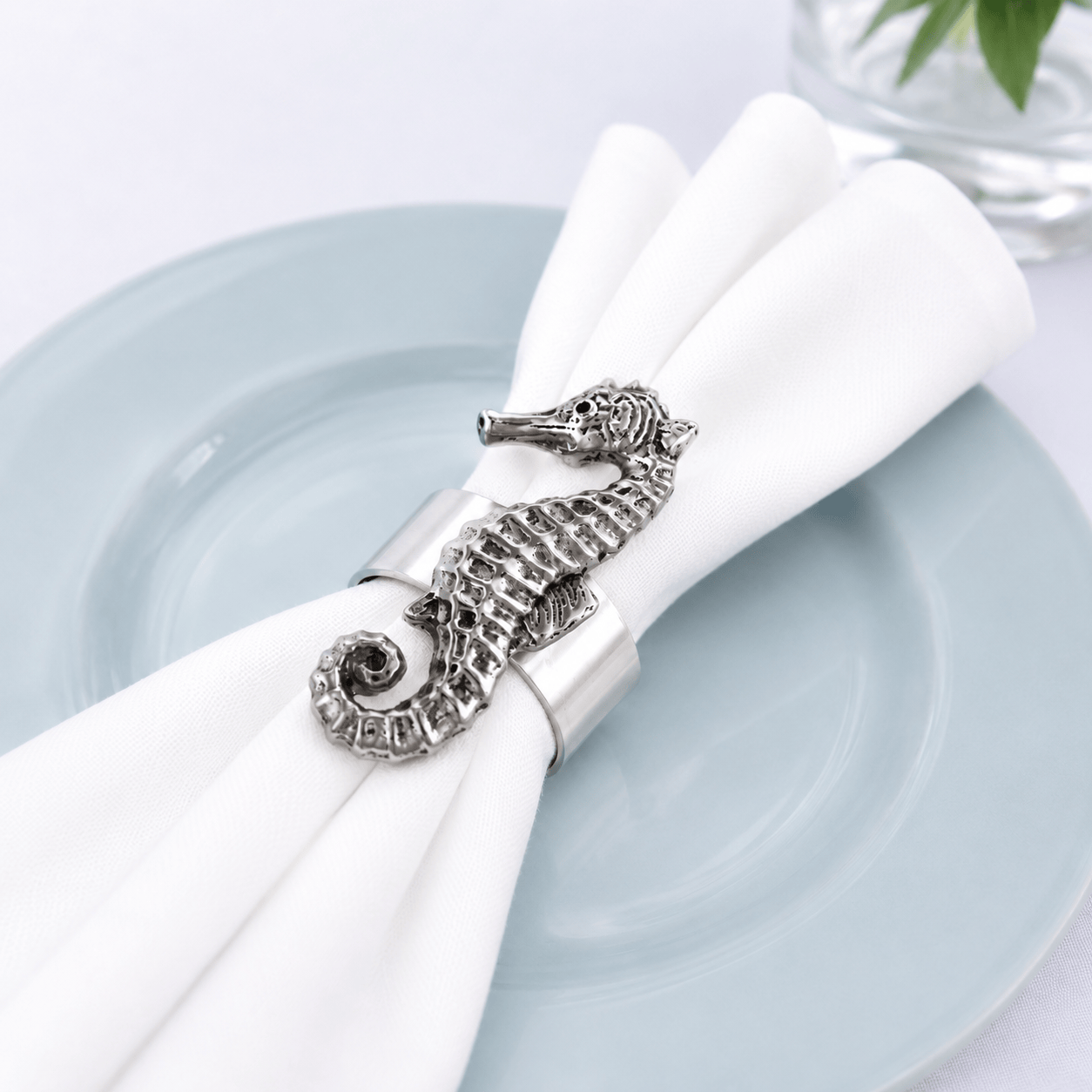 Arthur Court Sea and Shore Sea Horse Napkin Rings - set of 4
