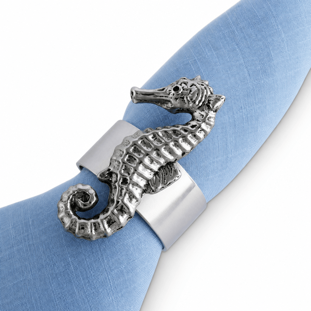 Arthur Court Sea and Shore Sea Horse Napkin Rings - set of 4