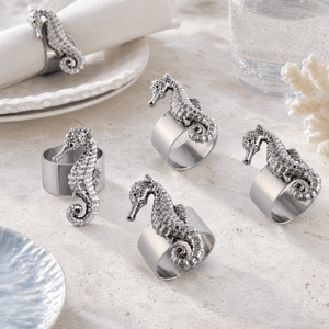 Arthur Court Sea and Shore Sea Horse Napkin Rings - set of 4