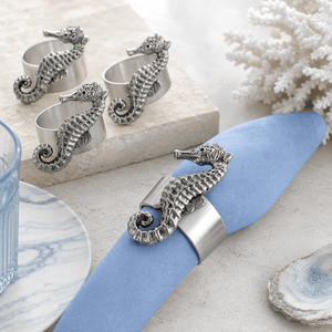 Arthur Court Sea and Shore Sea Horse Napkin Rings - set of 4