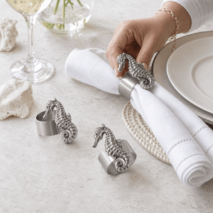 Arthur Court Sea and Shore Sea Horse Napkin Rings - set of 4