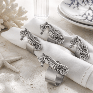 Arthur Court Sea and Shore Sea Horse Napkin Rings - set of 4
