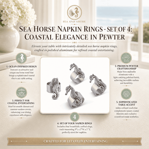 Arthur Court Sea and Shore Sea Horse Napkin Rings - set of 4
