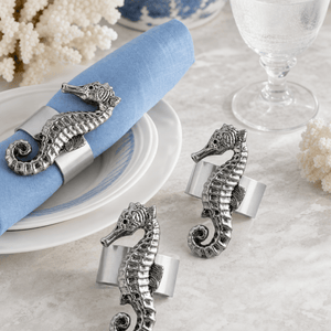 Arthur Court Sea and Shore Sea Horse Napkin Rings - set of 4