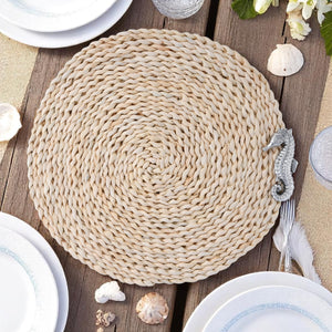Arthur Court Sea and Shore Sea Horse Twisted Seagrass Placemats - set of 4