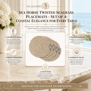 Arthur Court Sea and Shore Sea Horse Twisted Seagrass Placemats - set of 4