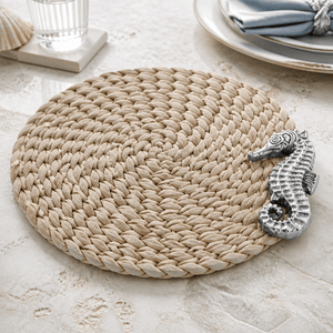 Arthur Court Sea and Shore Sea Horse Twisted Seagrass Placemats - set of 4
