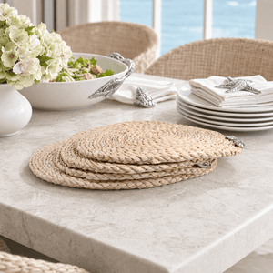 Arthur Court Sea and Shore Sea Horse Twisted Seagrass Placemats - set of 4